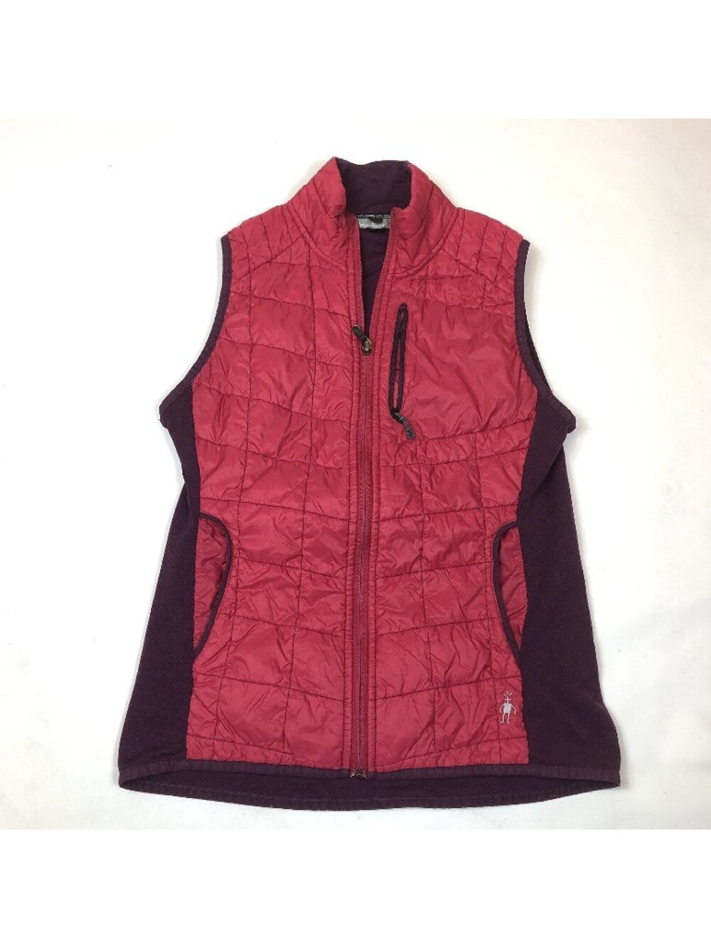 Smartwool PhD Womens Quilted Hybrid Red Vest Merino Wool Size Medium